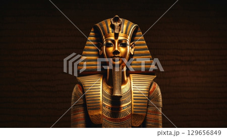 古代エジプトのファラオの彫像のイメージ 古代エジプトのファラオの彫像のイメージ 129656849