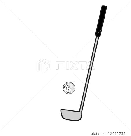 ゴルフクラブ  ゴルフボール　シンプル 129657334