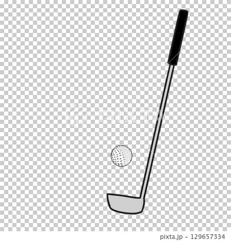 ゴルフクラブ  ゴルフボール　シンプル 129657334