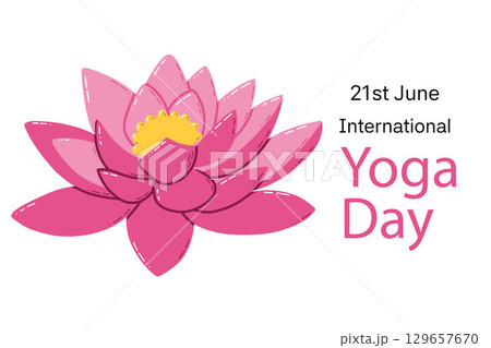 Pink Lotus Flower Design Celebrating International Yoga Day on June 21st Pink Lotus Flower Design Celebrating International Yoga Day on June 21st 129657670