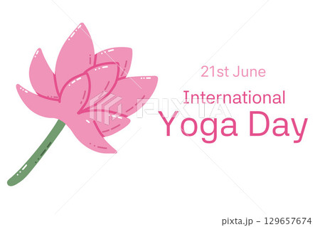 Pink Flower Illustration for International Yoga Day Celebration 129657674
