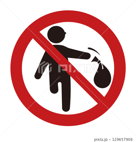 ゴミ不法投棄禁止マーク 129657908