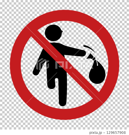 ゴミ不法投棄禁止マーク 129657908