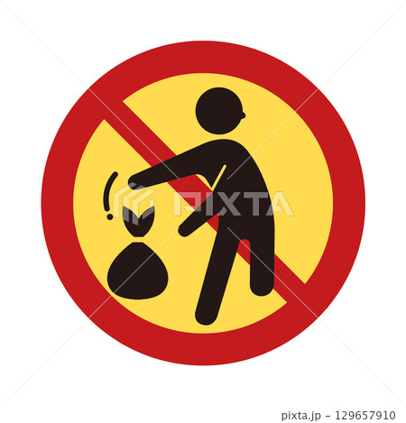 ゴミ不法投棄禁止マーク 129657910