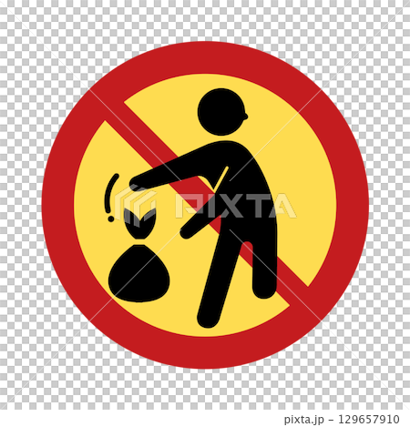 ゴミ不法投棄禁止マーク 129657910