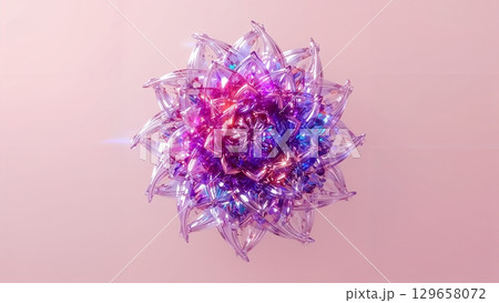 A colorful flower made of glass beads 129658072