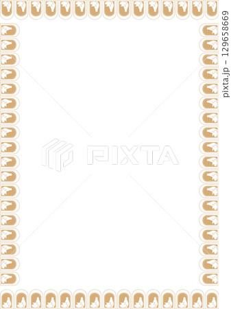 Aesthetic ceramic vases frame. Minimalist aesthetic illustration with red ceramic vase. Baby shower design. Design for greeting card, print, poster, sticker 129658669