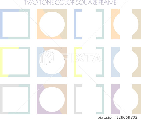 シンプルでフェミニンなツートンカラーの正方形フレームセット 129659802