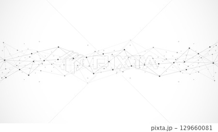 Abstract geometric background with connecting the dots and lines. Networking concept, internet connection and global communication. 129660081