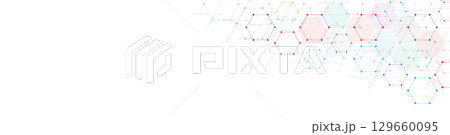 Abstract background and geometric pattern with hexagons for banner design or header. 129660095