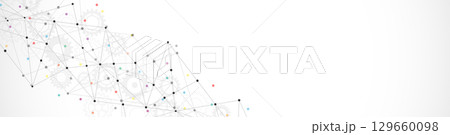 Abstract background and geometric pattern with connecting the dots and lines for banner design or header. Abstract background and geometric pattern with connecting the dots and lines for banner design or header. 129660098