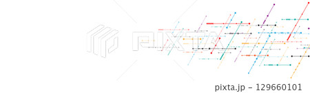 Website header or banner design template. Abstract technology background with arrows and lines. 129660101