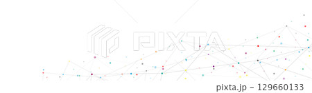 Abstract background and geometric pattern with connecting the dots and lines for banner design or header. 129660133