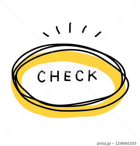 手描きのCHECK　タイトルあしらいフレーム 129660203