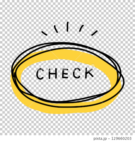 手描きのCHECK　タイトルあしらいフレーム 129660203