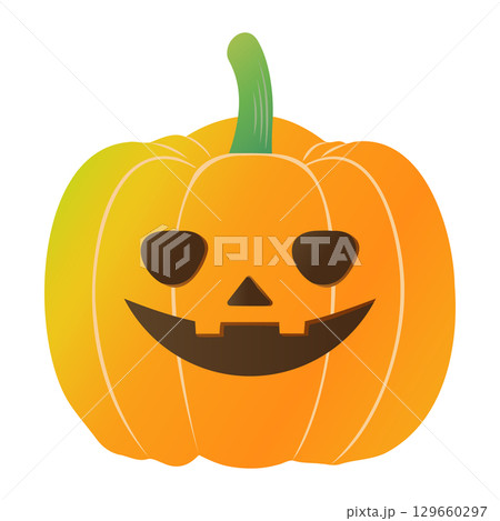 ハロウィーンのかぼちゃのベクターイラスト かわいい秋のイラスト素材 ハロウィーンのかぼちゃのベクターイラスト かわいい秋のイラスト素材 129660297