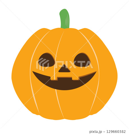 ハロウィーンのかぼちゃのベクターイラスト　かわいい秋のイラスト素材 129660382