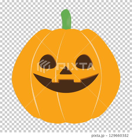 ハロウィーンのかぼちゃのベクターイラスト　かわいい秋のイラスト素材 129660382