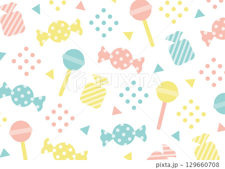 キャンディーのポップでカラフルな模様 キャンディーのポップでカラフルな模様 129660708