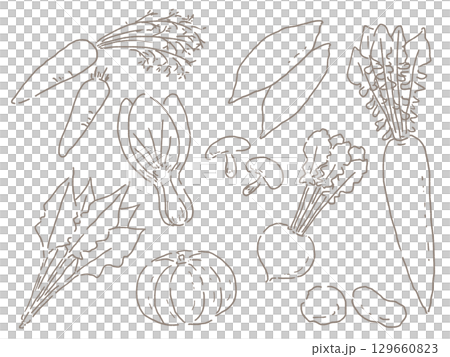 Cute vegetable illustrations Cute vegetable illustrations 129660823