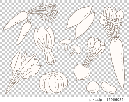可愛い野菜のイラスト 129660824