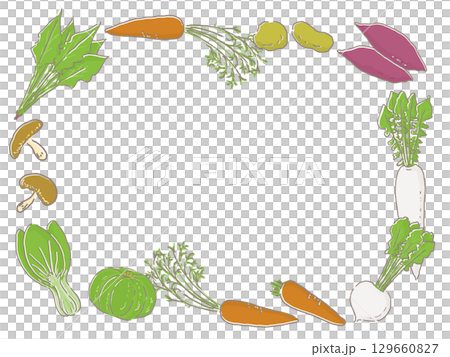 かわいい野菜のフレームイラスト 129660827