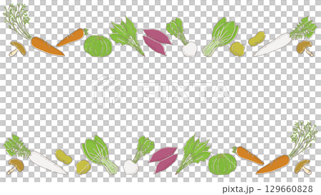 いろいろな野菜のフレーム 129660828