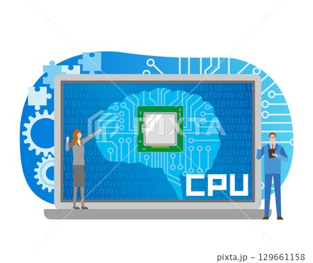 PC部品CPUのイメージイラスト 129661158