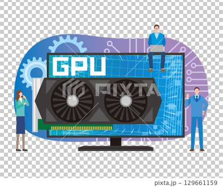 Illustration of a PC part GPU 129661159