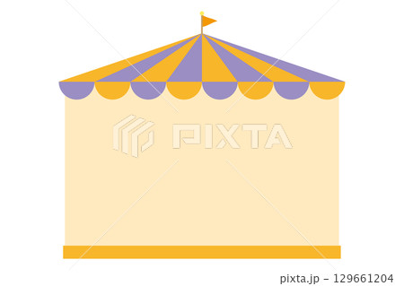 シンプルでかわいいサーカス風テントのフレーム　ハロウィン 129661204