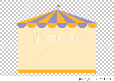 シンプルでかわいいサーカス風テントのフレーム　ハロウィン 129661204