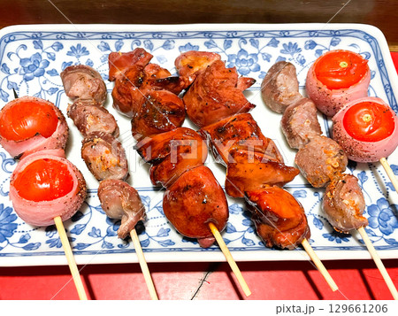 博多名物・屋台の串焼き 博多名物・屋台の串焼き 129661206
