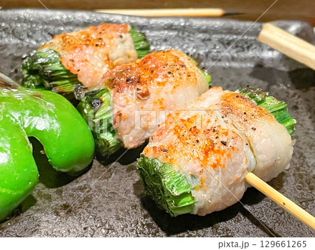 博多名物・屋台の串焼き 博多名物・屋台の串焼き 129661265