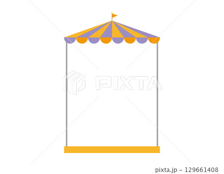 シンプルでかわいいサーカス風テントのフレーム（縦）　ハロウィン 129661408