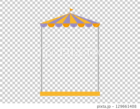 シンプルでかわいいサーカス風テントのフレーム（縦）　ハロウィン 129661408