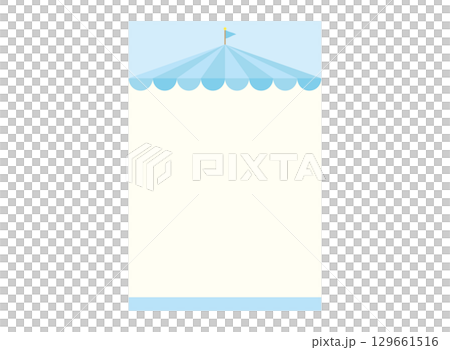 簡潔可愛的馬戲團風格帳篷架（垂直）藍色 129661516