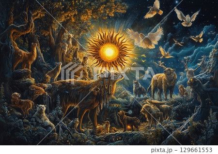Exploring the Mystical Connection Between Animals and the Spirit World. Generative AI 129661553
