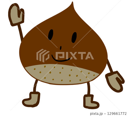 片手をあげる栗 01 129661772