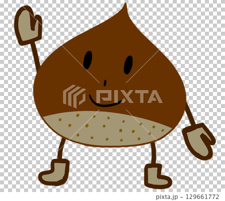 片手をあげる栗 01 129661772