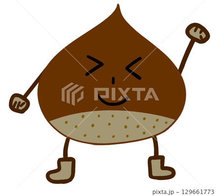 片手をあげる栗 02 129661773