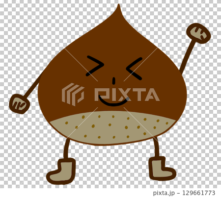 片手をあげる栗 02 129661773