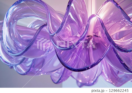 Elegant Purple Glass Chandelier Illuminating Modern Space With Unique Design Generative AI 129662245
