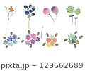 柔らかなタッチで描かれた花のイラストセットです。 シンプルでありながら、カラフルで親しみやすいデザイ 129662689