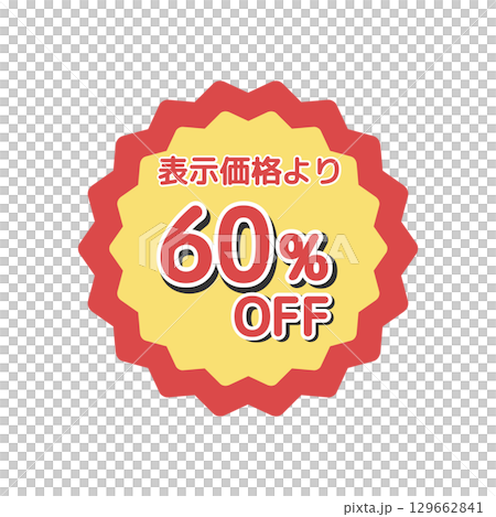 60%offシール　イラスト 129662841