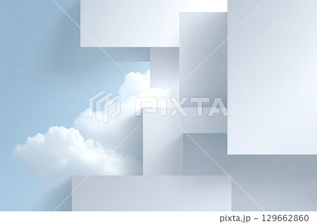 青の雲のビジネス背景　Generative AI 129662860
