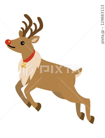 クリスマス素材　トナカイ 129663113