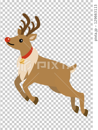 クリスマス素材　トナカイ 129663113