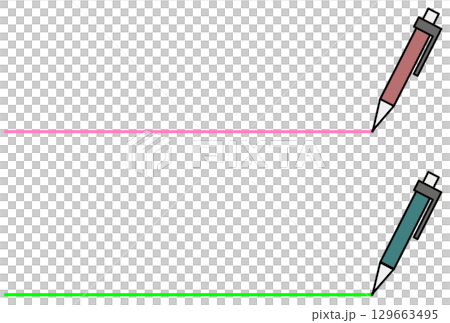 鉛筆やペンで重要箇所に横線の罫線を書くイラスト 鉛筆やペンで重要箇所に横線の罫線を書くイラスト 129663495