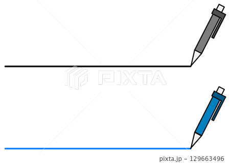 鉛筆やペンで重要箇所に横線の罫線を書くイラスト 鉛筆やペンで重要箇所に横線の罫線を書くイラスト 129663496