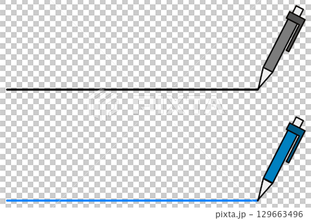 鉛筆やペンで重要箇所に横線の罫線を書くイラスト 鉛筆やペンで重要箇所に横線の罫線を書くイラスト 129663496